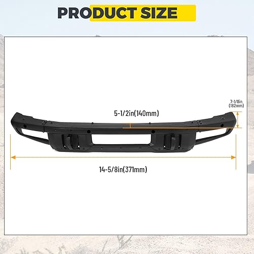 Miniatura 6 de KUAFU Parachoques delantero compatible con Ford Bronco Super Duty 2021-2024 con orificios de sensores con recubrimiento en polvo, color negro