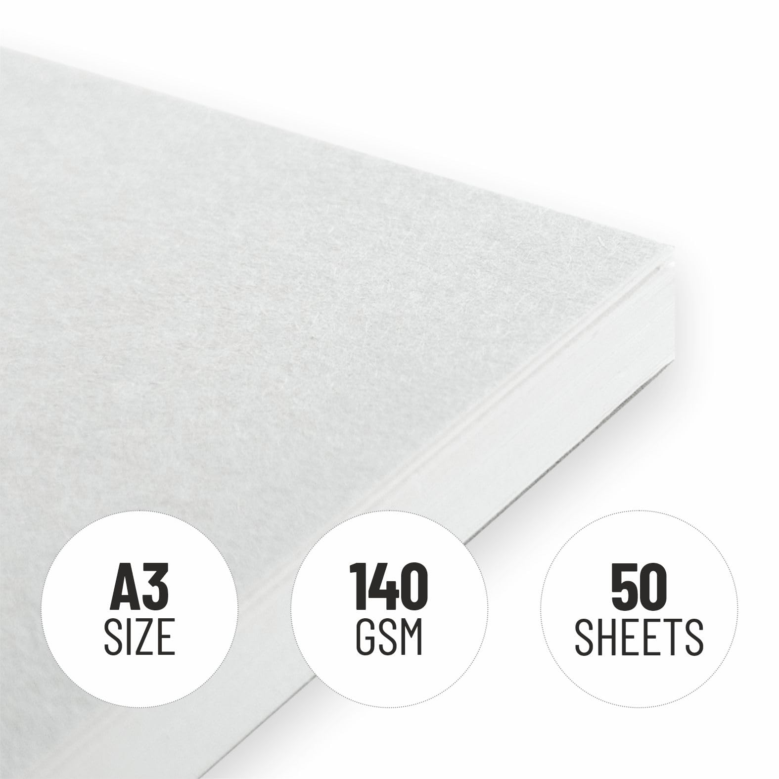 Anupam 100% bawełniana podkładka papierowa akwarelowa - naturalna biel - szorstki papier prasowy - 250 g/m2 - A3