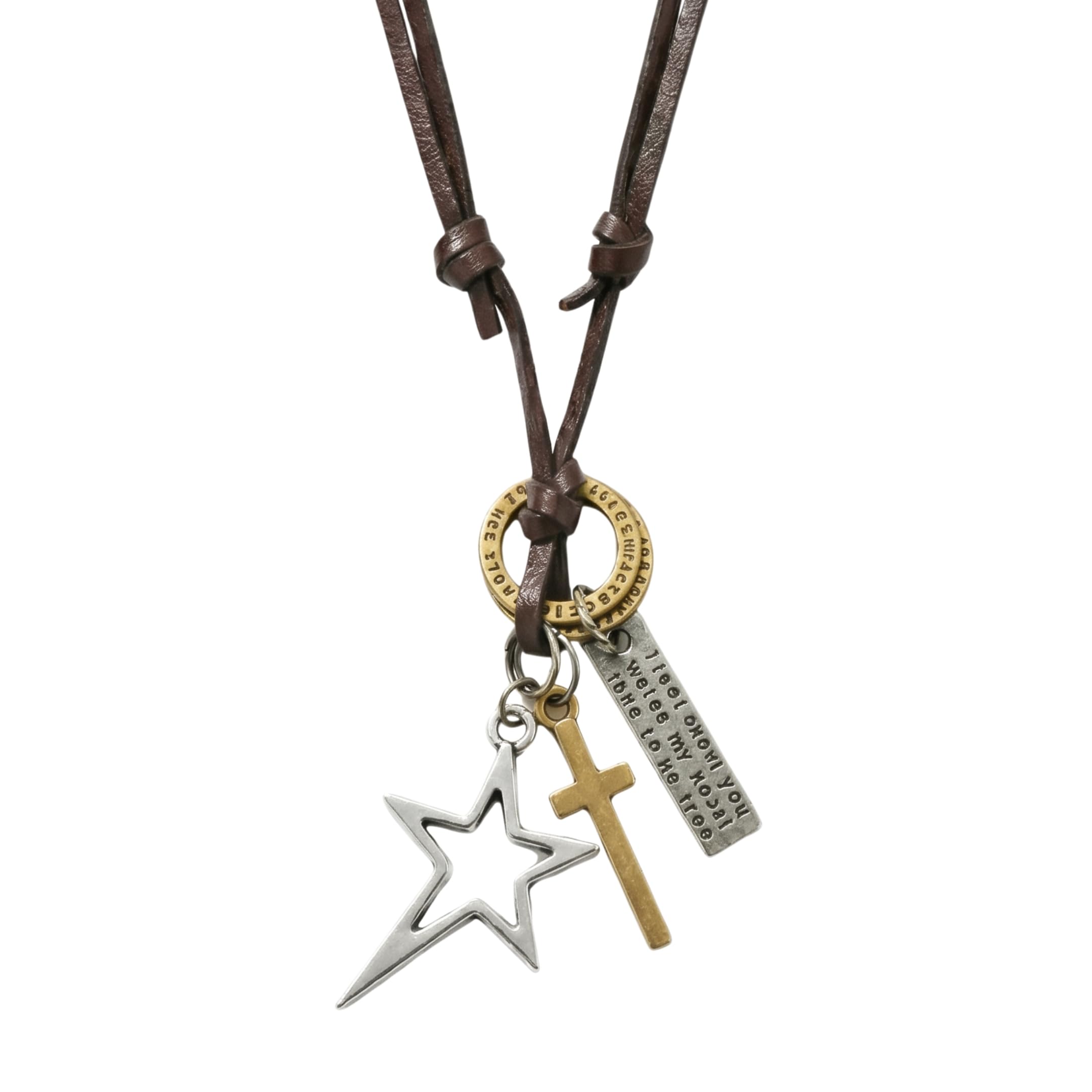 the men thing SILVER VOYAGER STAR CROSS – 1.5-Inch Pure Stainless Steel Pendant with Adjustable Leather Rope for Men & Boys-picture-4