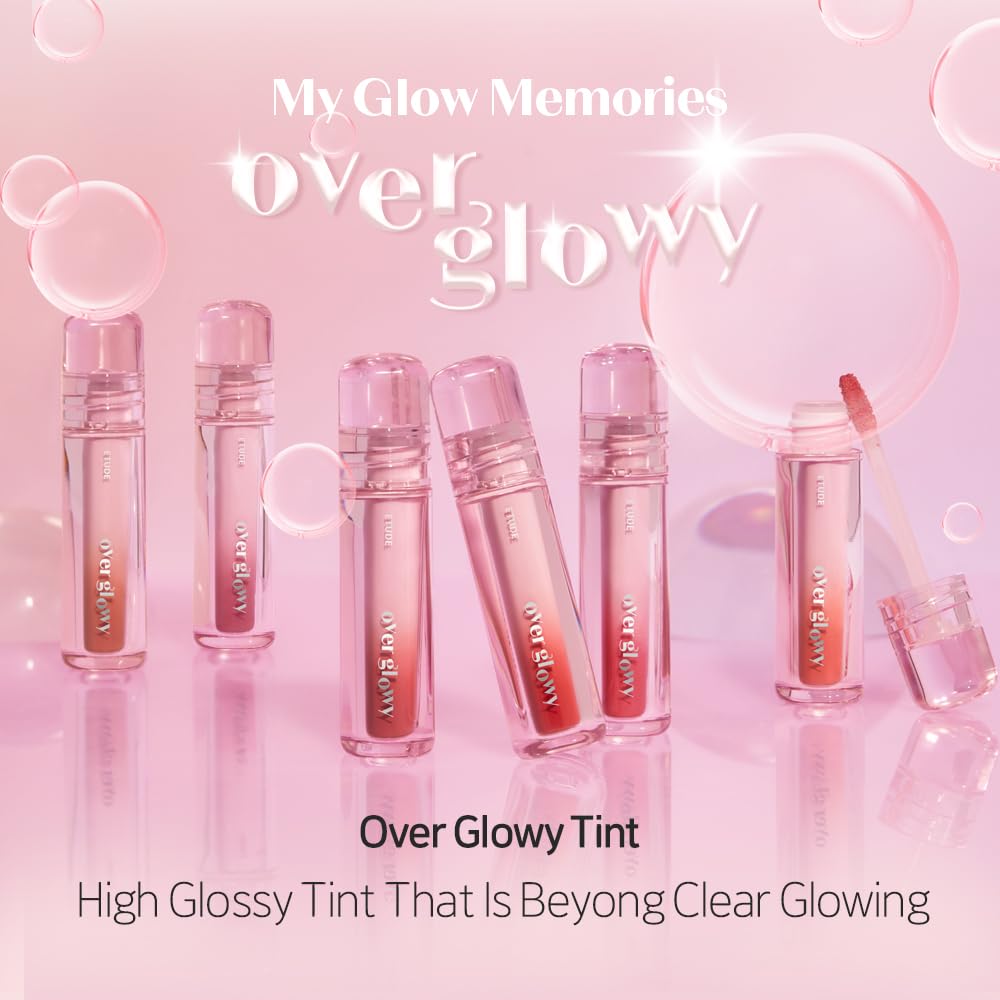 ETUDE Over Grow Tint, Fake Red, 0.1 oz (3 g), Lipstick, Glossy Finish, Highly Moisturizing, Melotint, Plush, Glossy, Volume, Vegan Certified