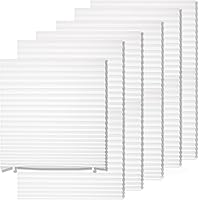 MYSHADE 6-Pack No-Drill Temporary Paper Pleated Shades - Cut-to-Fit Light Filtering Window Blinds, White 36"x72" for Privacy & UV Block