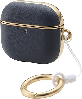 エレコム AirPods ケース 第4世代 アクティブノイズキャンセリング搭載AirPods ソフトレザーケース メッキライン ブルー AVA-AP06PLMBU