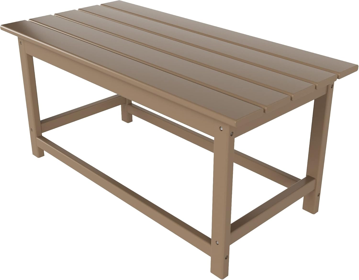 WO Home Furniture Patio Adirondack Coffee Table 35 inch Long for Outdoor, Indoor, Living Room, Lawn, Garden, Balcony, Backyard, Porch, Pool, Deck (Weathered Wood/Tawny)