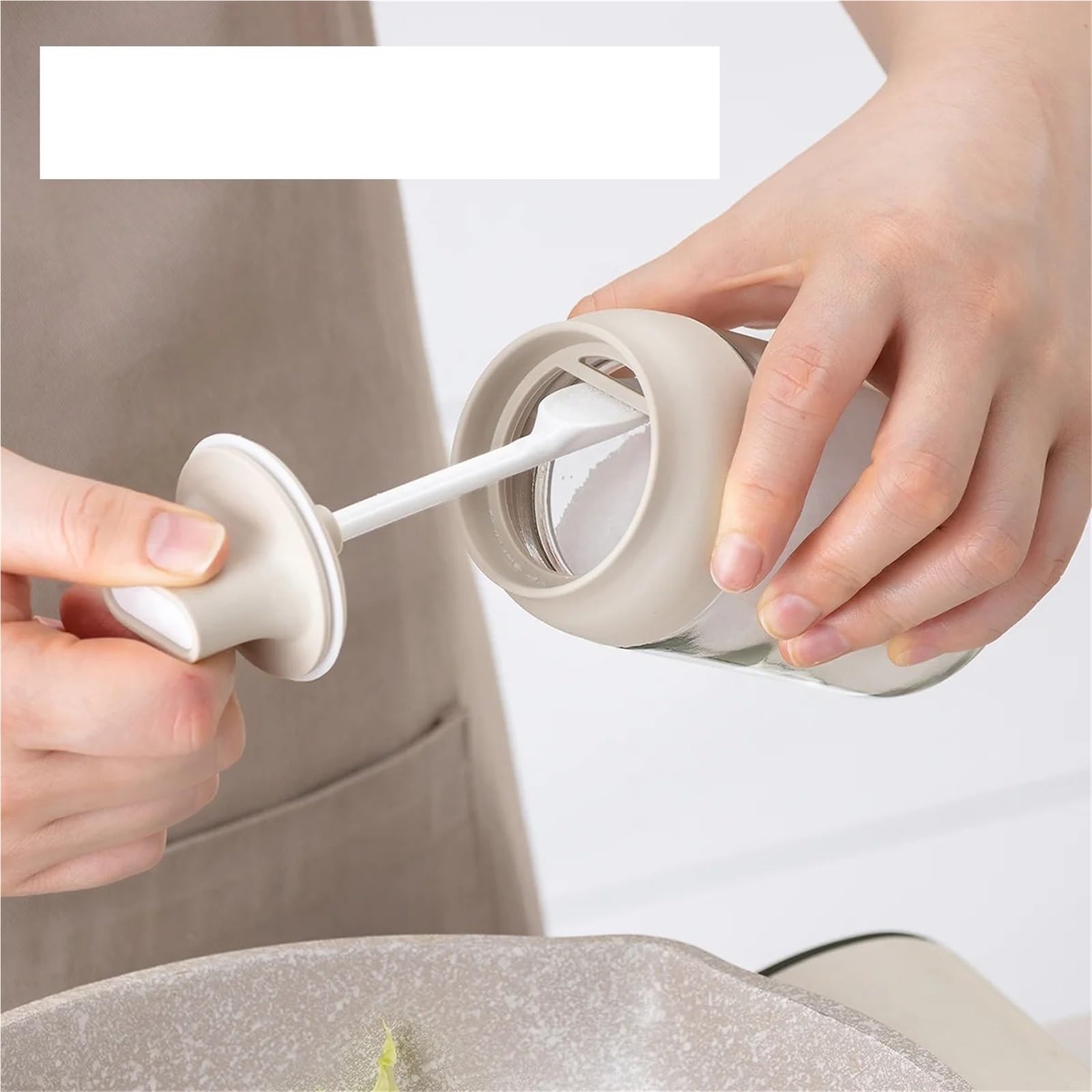 Barattolo di spezie da 4 pezzi con coperchio Set lattine for condimenti alle erbe cucchiaio plastica Contenitore conservazione del sale Scatola tenuta for condimento al pepe per Cucina
