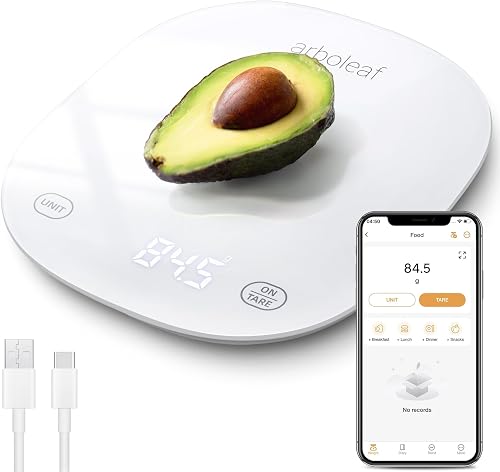 Balance nutritionnelle connectée 10 kg / 0,5 g, calories, USB arboleaf