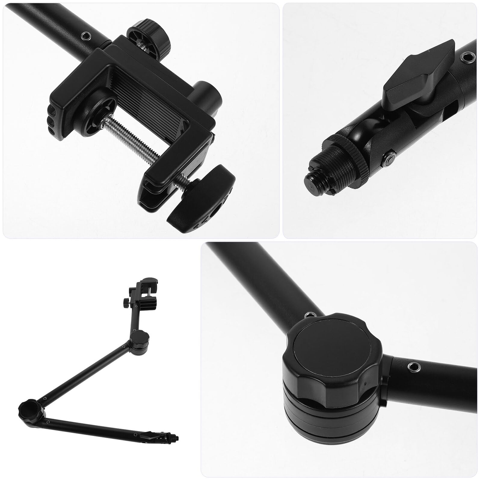Soporte de Metal y Plástico de Escritorio para Micrófono con Brazo Articulado Flexible Alta Resistencia y Reducción de Vibraciones para Podcast y Radio