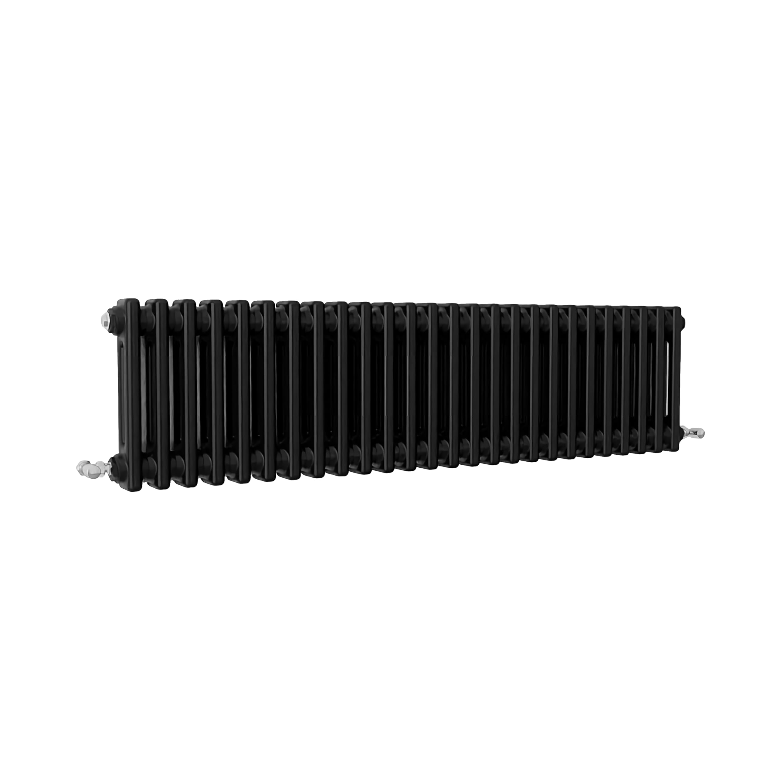 SLINE SANITARY Traditional 2 Column Cast Iron Style Radiator Horizontal Black 300x1190mm