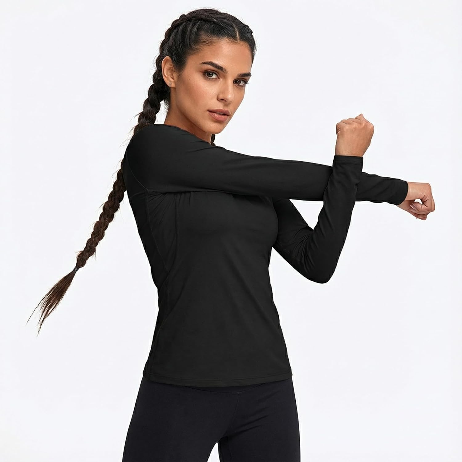 TELALEO 4 Pack Women's Compression Shirt Long Sleeve Performance Workout Baselayer Athletic Top Sports Gear - Image 2