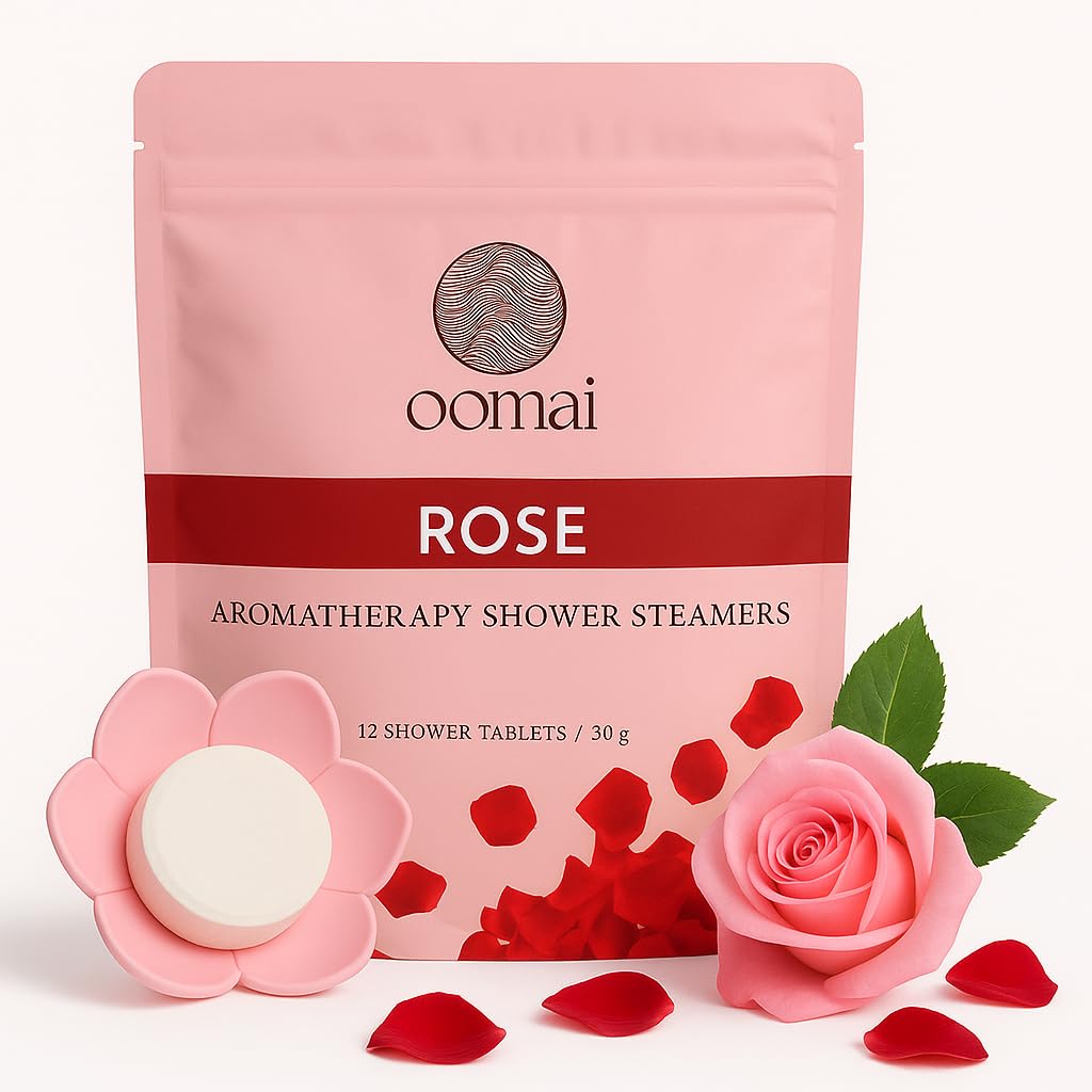 Shower Steamers Natural Aromatherapy Rose Scent with Tray, Valentine's Best, Gifts for Women, Spa Set, Spring, Birthday, Relaxation, Self Care,