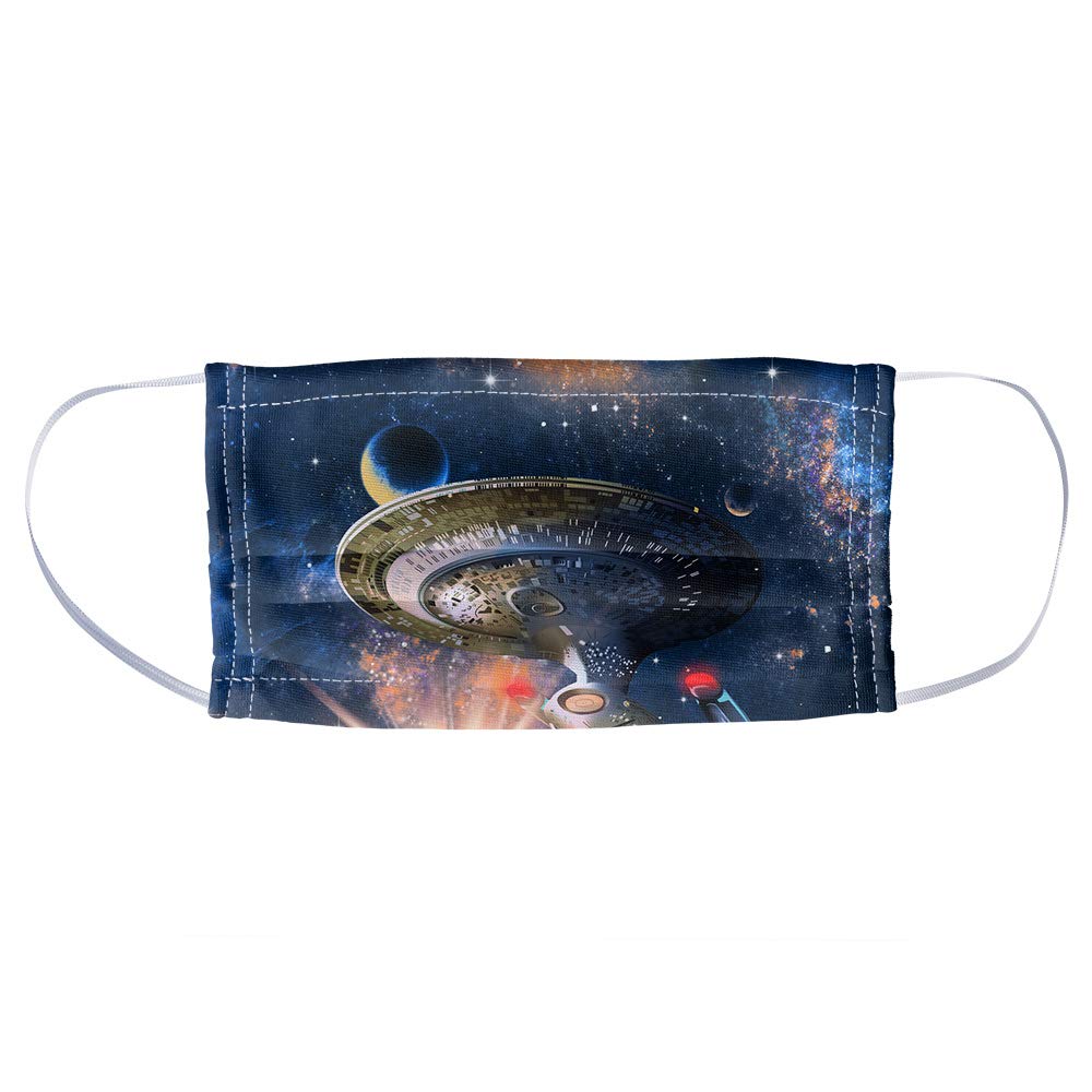 Star Trek The Next Generation Enterprise 1-Ply Reusable Face Mask Covering with Adjustable Nose Wire, Unisex