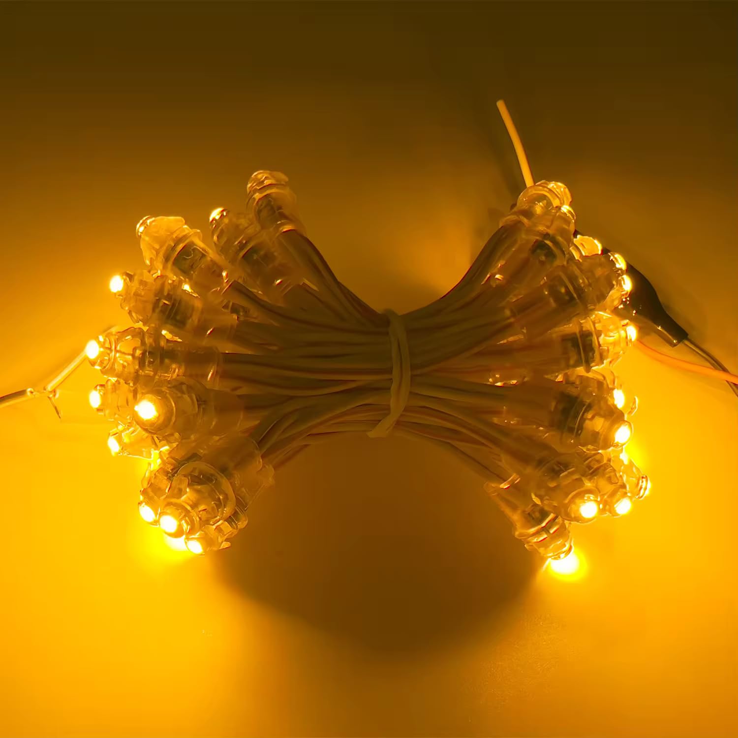 DC 12V 9mm Yellow LED Pixel String Lights | Waterproof Decorative Festival Lights Diwali, Christmas, Wedding and Outdoor Decoration-image-1