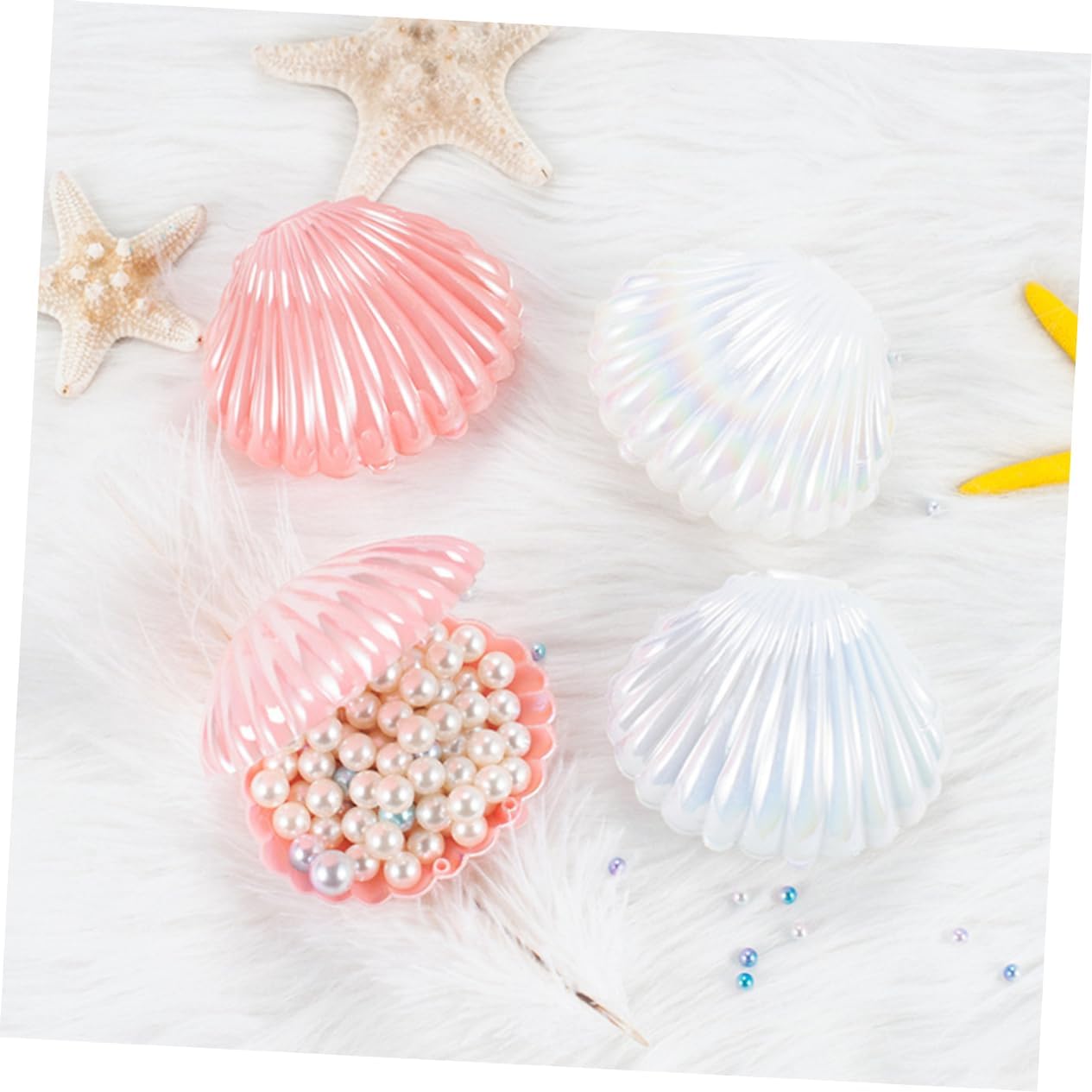 2pcs Pink Artificial Shell Display Tray and Storage Box for Pearls image 4