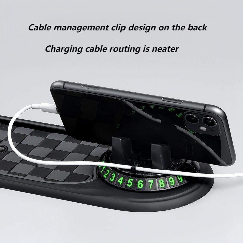 CiuGear Tapis Antidérapant Pour Tableau De Bord De Voiture - Rotation à 360° - Support Pour Téléphone Portable,GPS,porte-clés Et Pièces De Monnaie