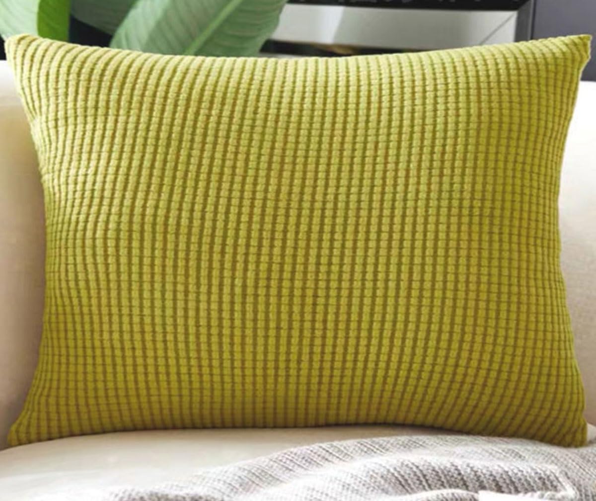 Swj-Swjssb Grass Green Stretch Pillow Cases Pillowcase Set Of 2 Pack Sofa Pillow Case,Large Cushion Covers Soft Corduroy Decorative Pillow Protector Elastic Gray Couch Settee Pillow Cover(,50X60 Cm Set Of 2)