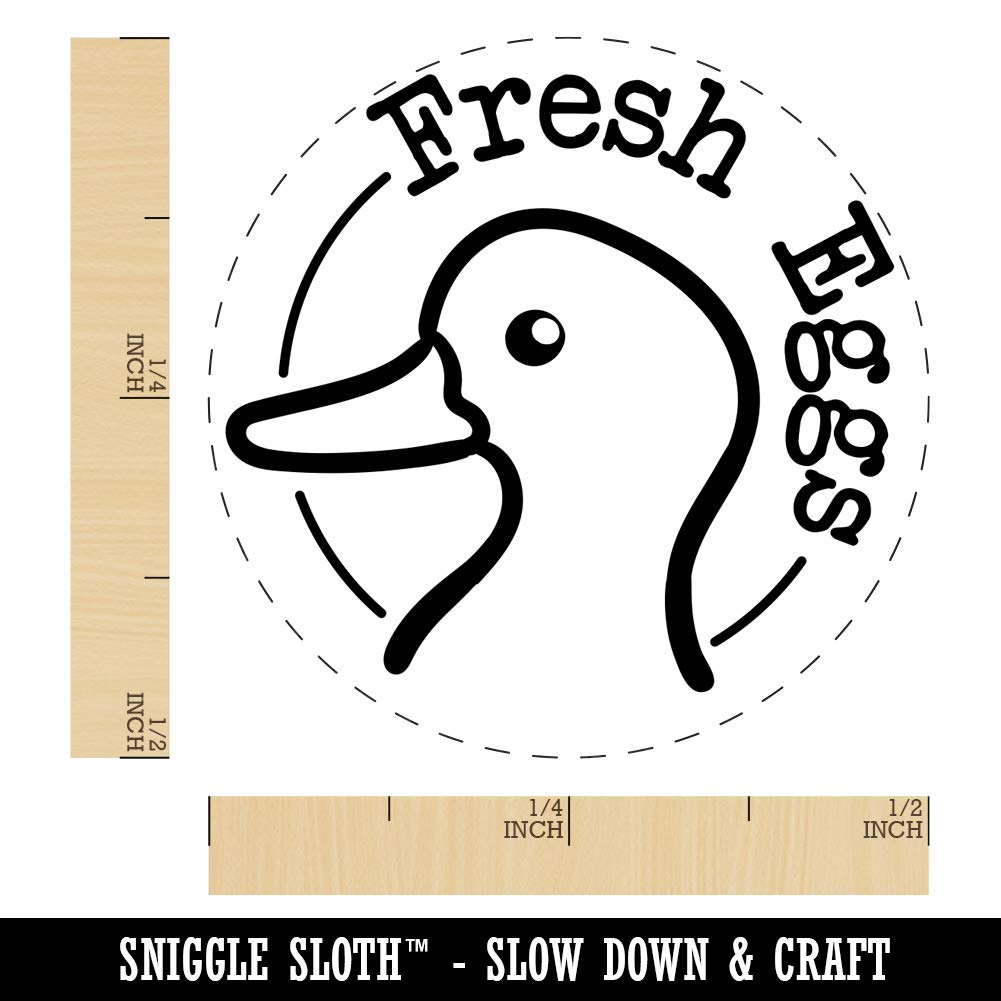 Fresh Duck Eggs Chicken Egg Rubber Stamp - 1/2 Inch Mini