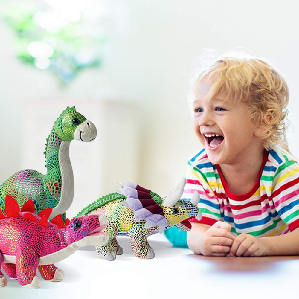 Plush Dinosaur Stuffed Animal Set of 4 Soft Dinosaur Toys for Boys and