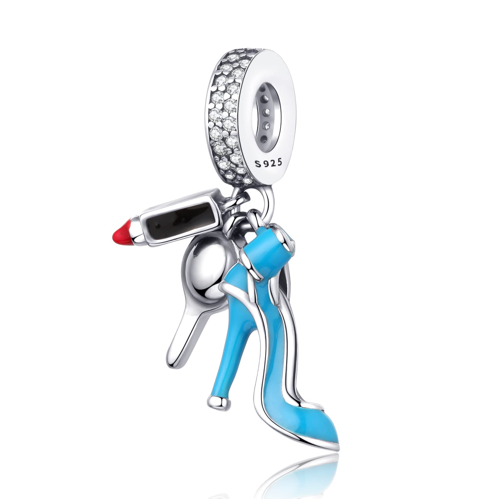 FLUFLO Charm Anhänger Damen 925 Sterling Silber für Armband Charms Beads passend für Pandora Armband und Halskette, Kompatibel mit Europäischen Armbänder für Frauen Mädchen C02