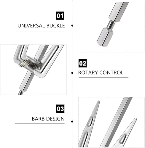 Miniatura 5 de DOITOOL 1 tenedor plateado de acero inoxidable para barbacoa, 9.8 x 1.9 pulgadas, tenedor para freidora de aire, fácil de limpiar, apto para