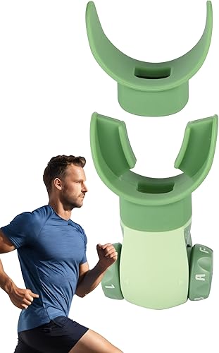 Entrenador muscular respiratorio, respiradores entrenadores ejercitador fitness para el bienestar (verde)
