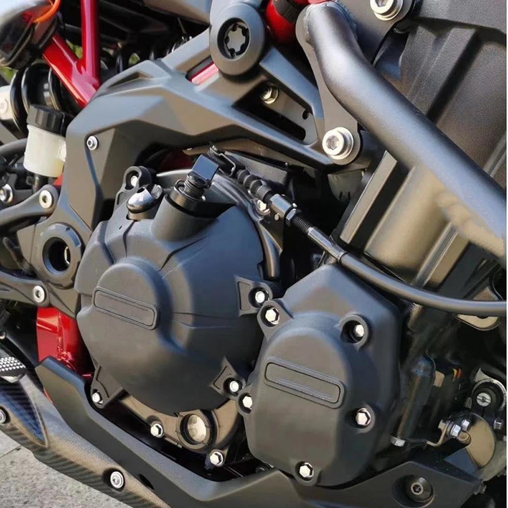 Motorrad-Motorgehäuseabdeckung Motorschutzabdeckung Für Z900 2017-2023 Z900 SE 2022-2023 Motorschutzabdeckung Seitenabdeckung des Motorstators(1 Set-schwarz)