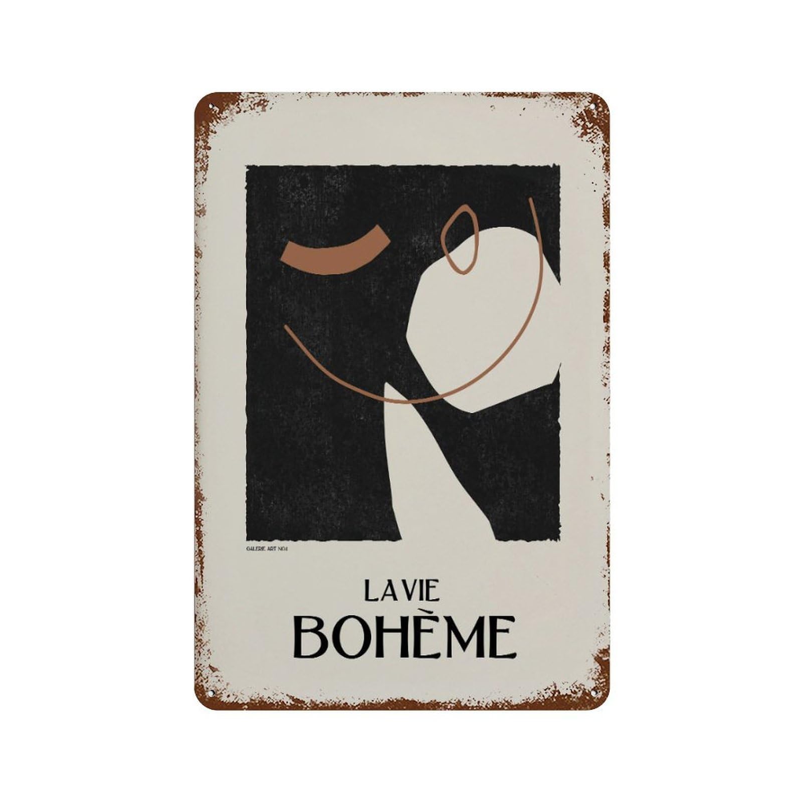 xiaoxiaoshen Abstract Figure Galerie Boheme, Mid Century Modern Wall Decor Art Metal Tin Poster Modern Home Decor Art Home Bar Shop Decorations Vintage Sign 30x20cm
