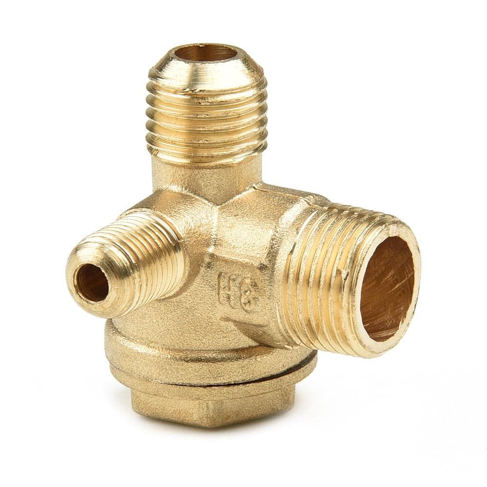 Clapet Anti-Retour Unidirectionnel En Laiton 3 Voies Pour Compresseur D'Air – Taille 16x14x10 Mm, Remplacement Robuste Et Fiable