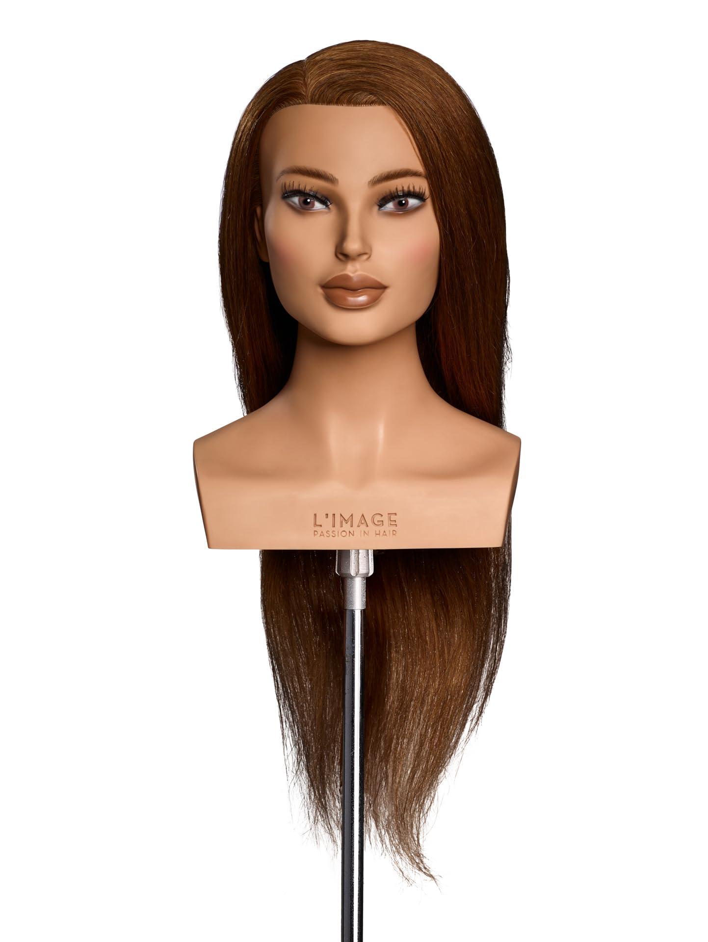 L'IMAGE Melanie głowica fryzjerska, długość włosów ok. 60 cm, z rzęsami
