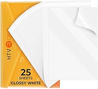 Vista 10 de HTVRONT - Vinilo imprimible para impresoras de inyección de tinta y láser - 10 hojas de papel adhesivo de vinilo imprimible blanco brillante. El