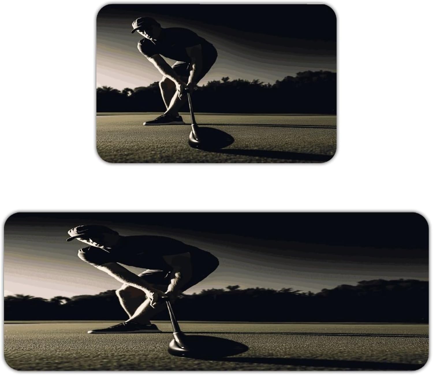 Golf Fitness Kitchen Mats with 2PCS Non-Slip Washable,Kitchen Rug Heavy Duty Durable, Floor Mats for Kitchen,Office,Sink,Laundry