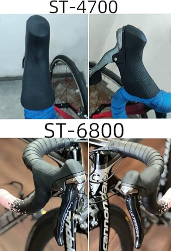 Miniatura 5 de Manetas de bicicleta compatibles con Shima no 105 ST-4700 ST-5800 ST-6800 solamente, cubierta de soporte de palanca de freno de ciclismo, par, negro