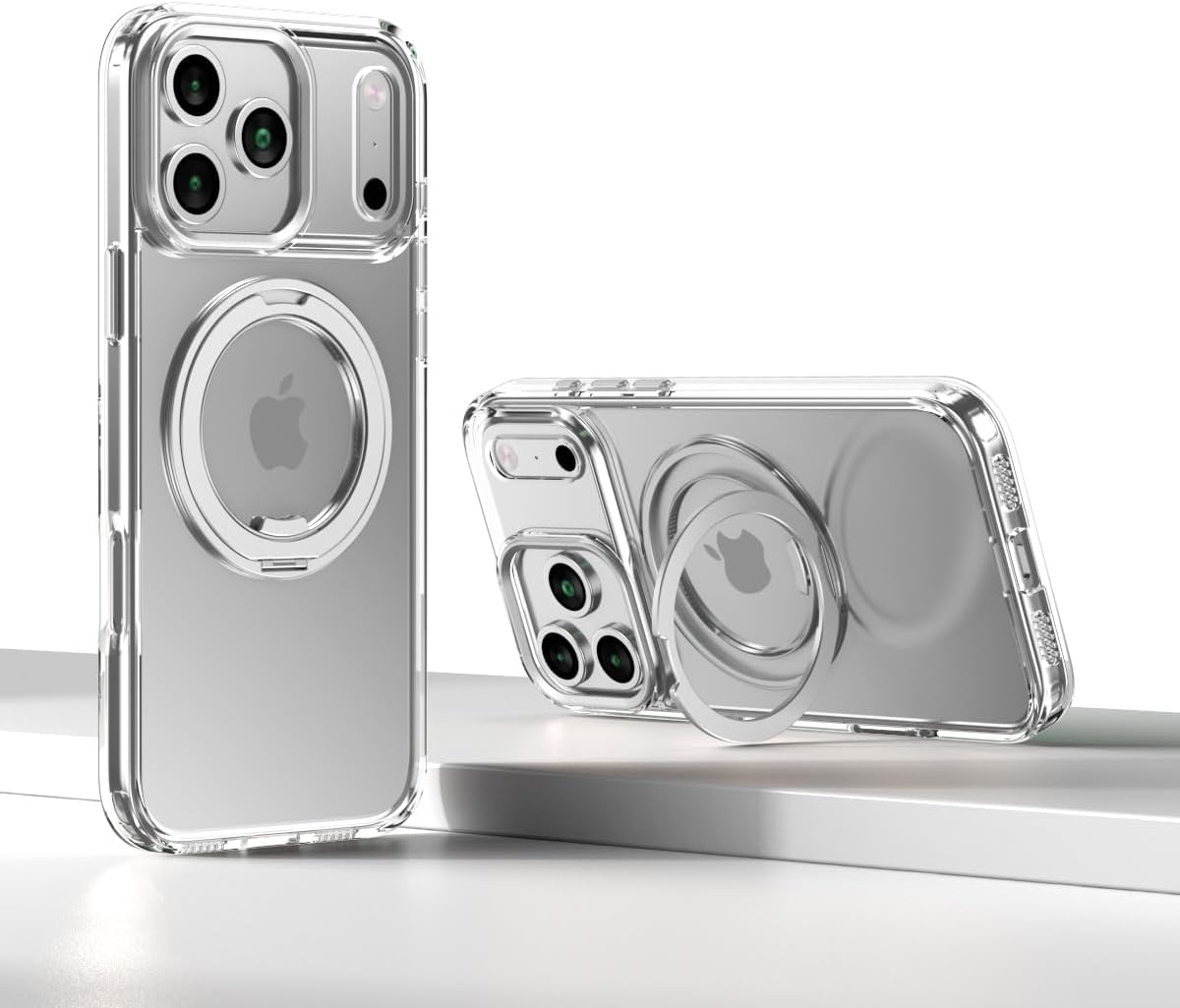 for iPhone 17 Pro Max Case [6.9-Inch], Clear Hard Back with 360° Rotatable Invisible Stand, Compatible with MagSafe, Shockproof & Drop-Resistant Protective Cover - Image 2