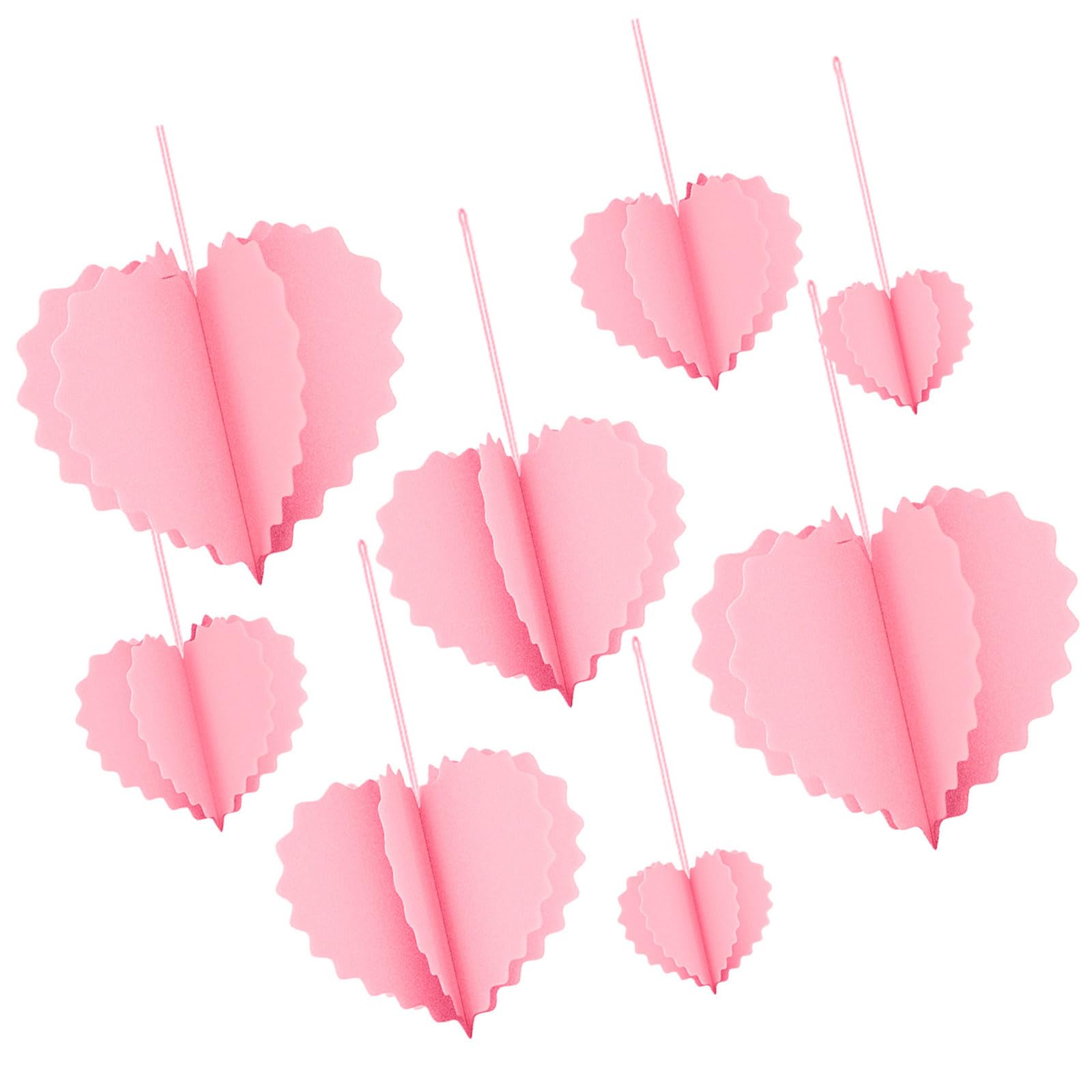 hogtnd Pack of 8 Love Heart Shape Ornament, Quick Foldable Paper Heart, Valentine's Day Decoration for Festival, Celebration, Wedding