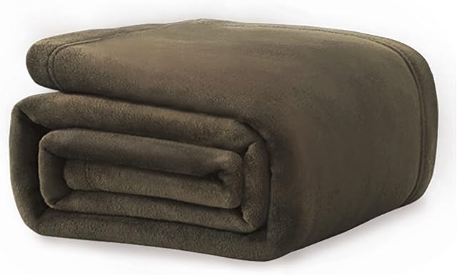Flannel Fleece Soft Throw Blanket Lightweight Blanket Fluffy Soft Throw Soft Durable Cozy Throw Blanket for Settees Sofa Chairs Couch, Warm and Cozy blanket, 130 x 150cm Brown