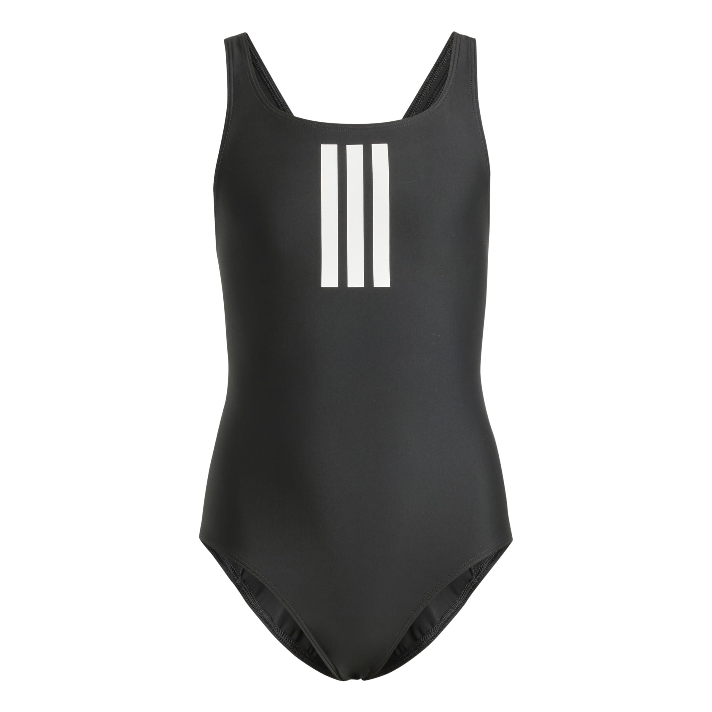 adidas Girl's 3-Stripes Swimsuit Kids Swimwear, Black/White, 9-10 Years