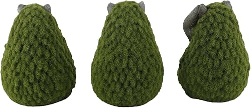 Miniatura 4 de Windy Hill Collection Set de 3 al aire libre See, Speak, Hear No Evil Hierba Artificial Musgo Flocado Piedra Polvo Resina Jardín Decoración 436101