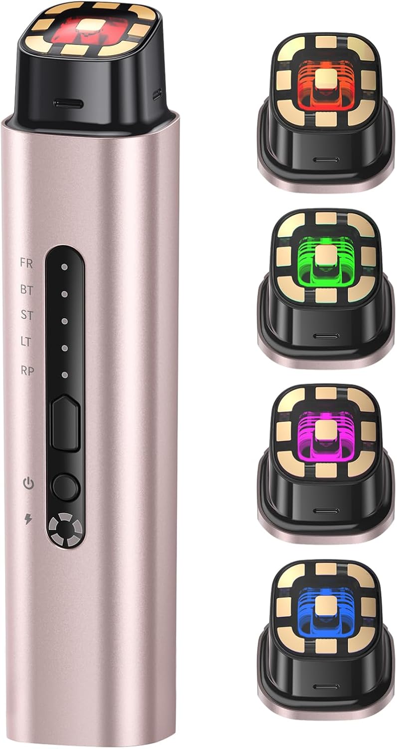 5-in-1 Mutifunctional Face Massager Tool – Skin Tightening & Lifting Device – 5 Color Face Light Therapy Device – Professional Skin Care Beauty Devices for Face, Neck, and Eyes