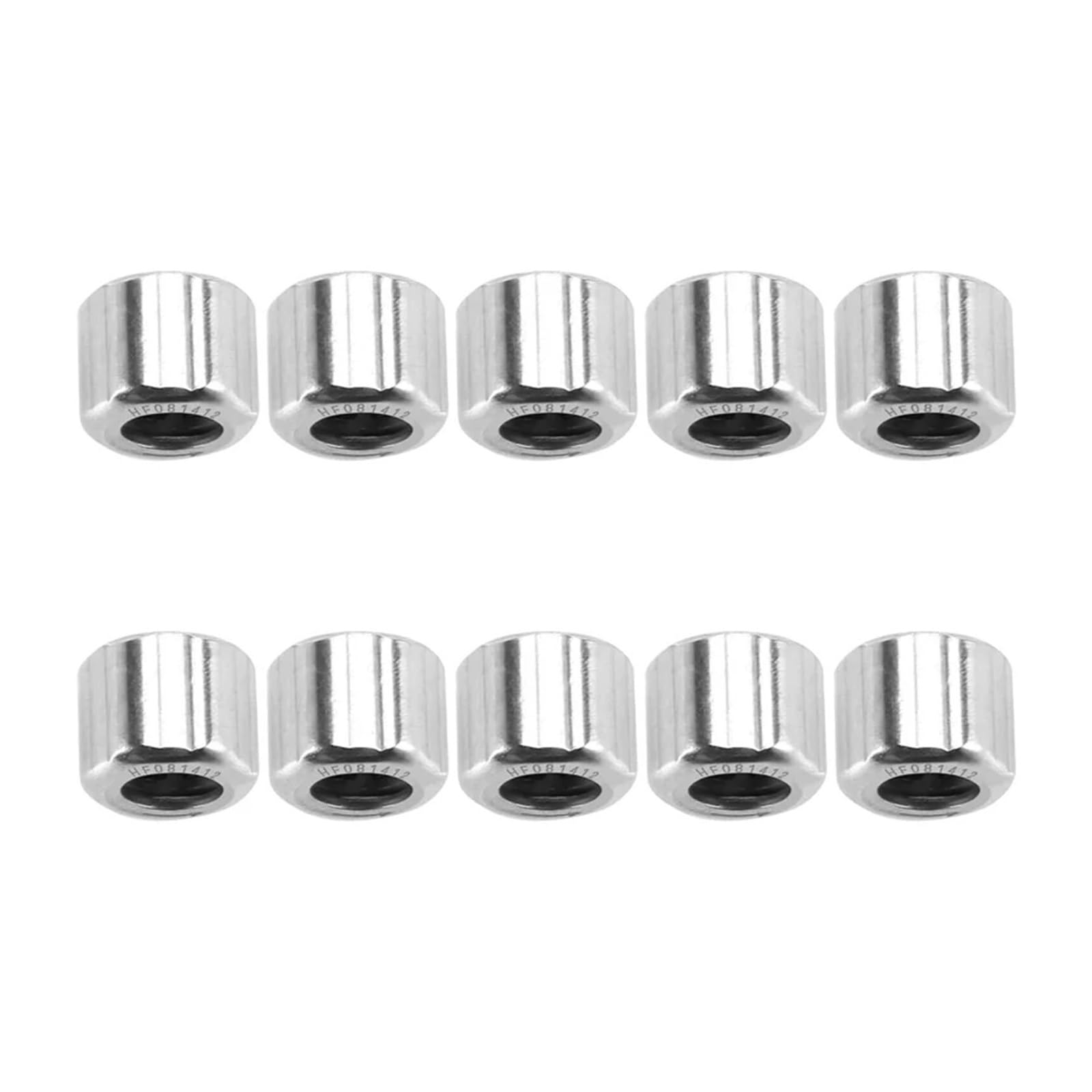Juego de Rodamientos, Paquete de 10 rodamientos agujas HF081412 unidireccionales hexagonales 8X14X12mm