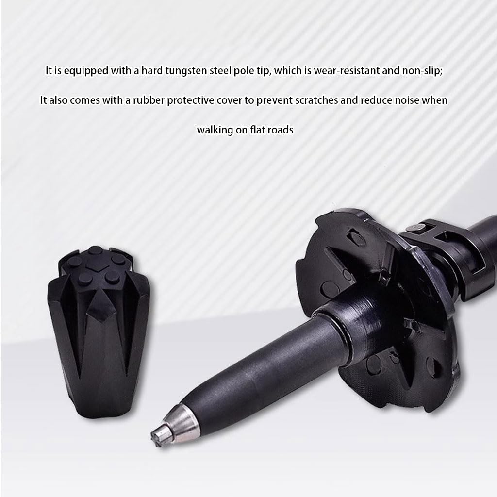 2er-Pack Carbonfaser-Trekkingstöcke, Einziehbare, Verstellbare Nordic-Walking-Stöcke, Mit Verstellbarer Handschlaufe, Für Damen Und Herren(Black Color)