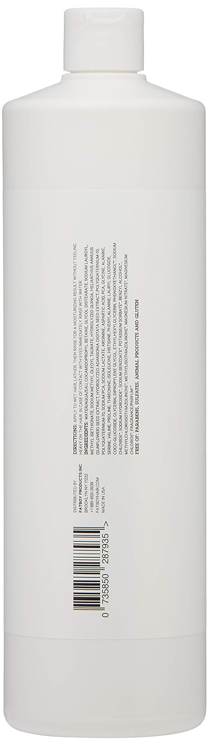 Fatboy Daily Hydrating & Clarifying Shampoo with Nourishing Sunflower Seed Oil, Hair Shampoo for Shiny Soft Hair, Subtle Rosemary Scent, Hair Care for All Hair Types, Paraben Free, Color Safe, 32.5 Oz