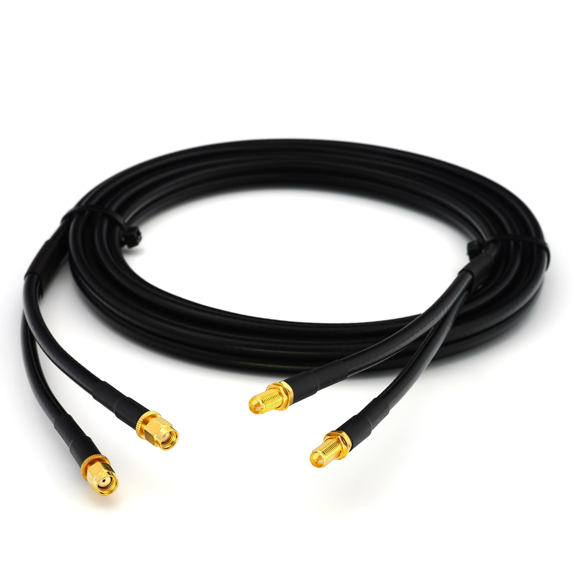 5m RP-SMA Maschio a Femmina Cavo Coassiale Doppio — RPSMA Cavo antenna esterno di prolunga 5 metri a bassa perdita Twin HF-240 (equivalente a LMR 240) — adattatore per Router Wireless Antenna WiFi