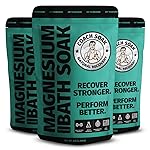 Coach Soak Recovery Bath Soak - Alternative to Epsom Salt Bath Soak - Fast-Absorbing Pure Magnesium Flakes with 21 Minerals, Bath Salts & Essential Oils - 9 lb (3 Pack) - Cooling Peppermint