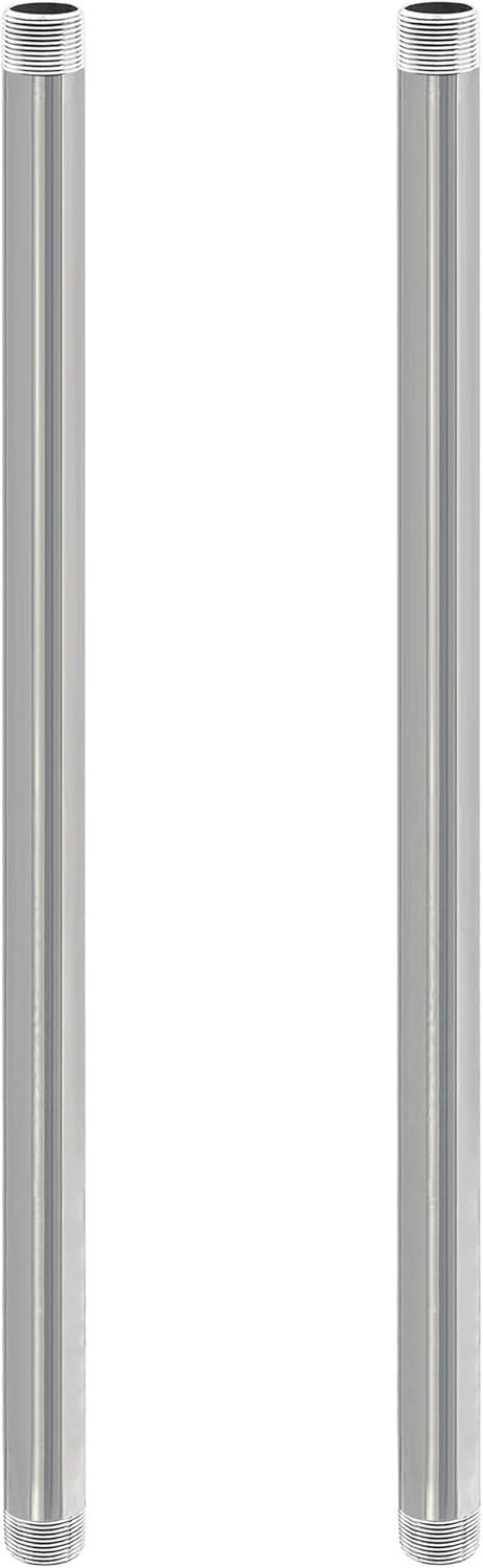 GeilSpace 3/4" x 30" Stainless Steel Pipe, 304 Pipe Nipple Fits Standard 3/4 Inch Threaded Pipes and Fittings, DIY Industrial Metal tube (2 PCS)