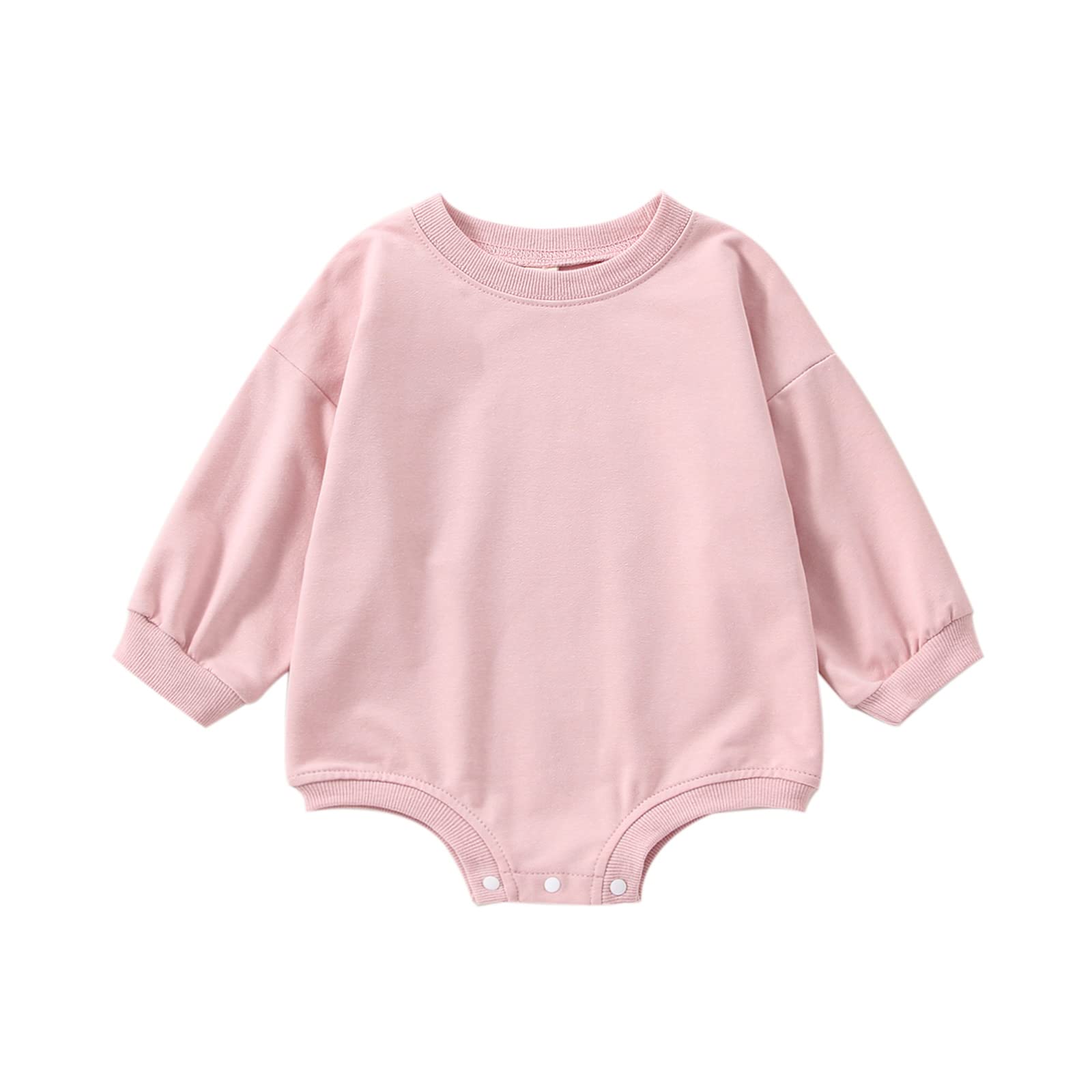 WALLARENEAR Sweatshirt Romper for Infant Baby Girl Boy Short/Long Sleeve Crewneck Oversized Bodysuit Summer Pullover Top