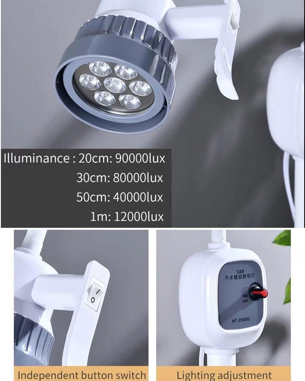 Lampa do badań chirurgicznych o mocy 12 W. Lampa podłogowa typu stojaka