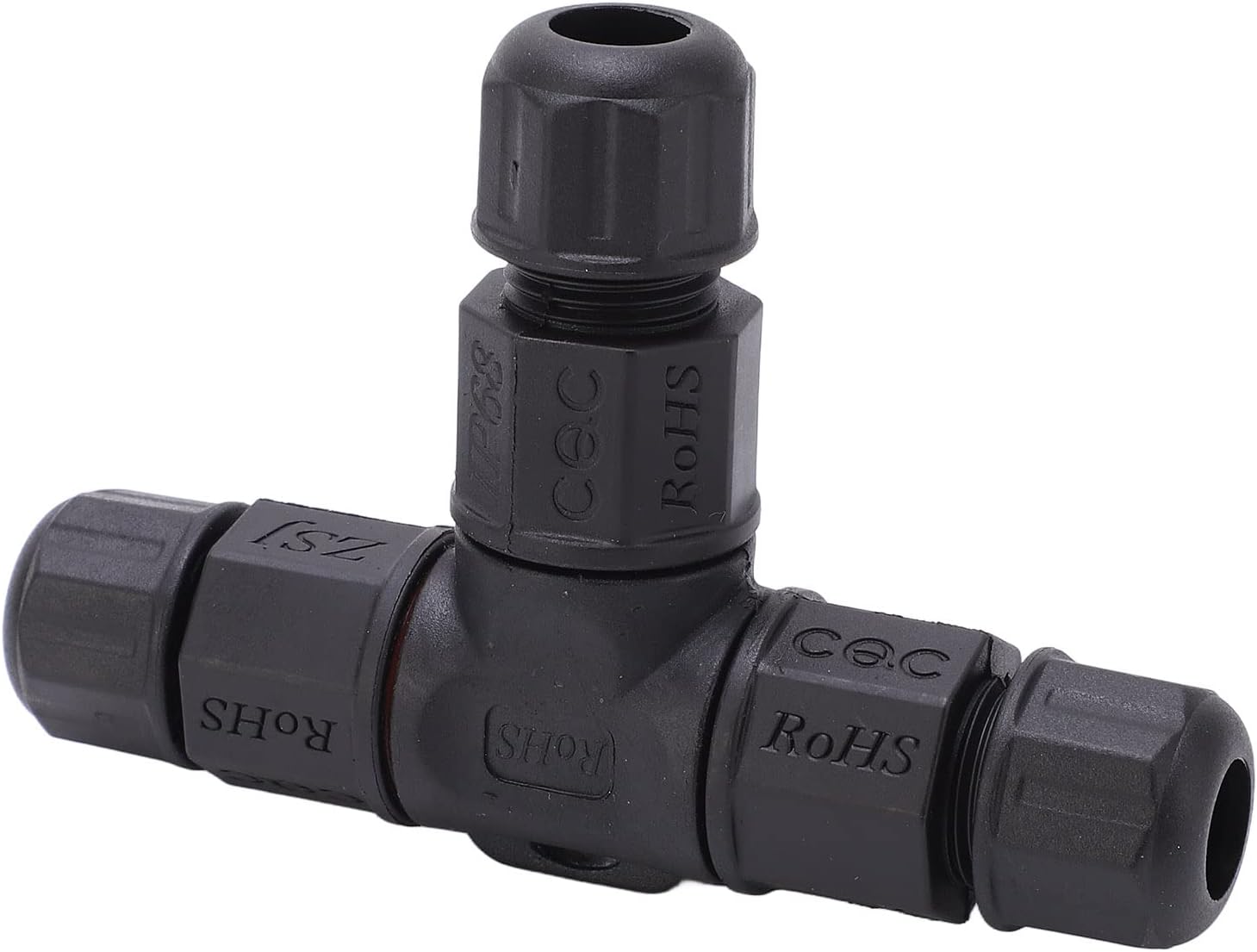 3 Way Junction Box Connector 3 Pin IP68 Silicone Sealing Circle Cable Connector for LED Outdoor Lights Plated Brass 12mm Inner Circle Suitable for Outdoor Equipment Street