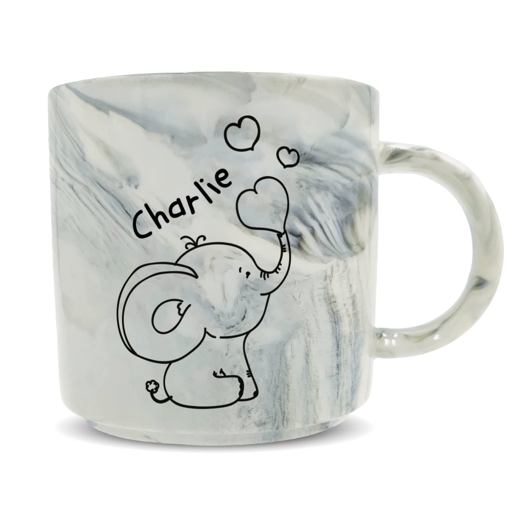 Hippowarehouse Personalised Any Name Baby Elephant Pink Printed Mug Various Colour Options Ceramic Cup Kitchenware 11oz