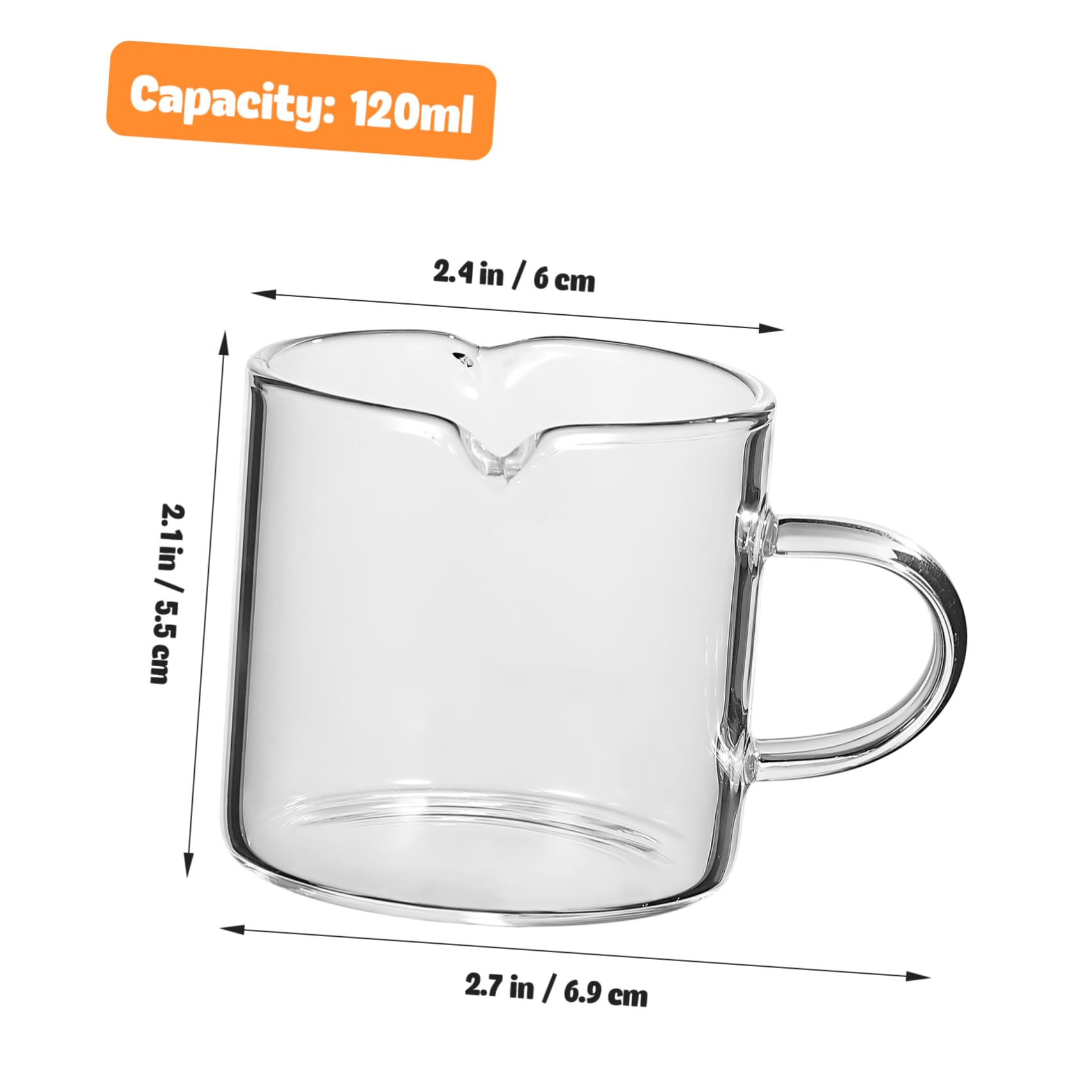Cabilock 1set Clear Glass Espresso Cups Small Coffee Mugs with Comfortable Handle Versatile for Coffee Milk and Tea Strong Borosilicate Glass for Daily Use and 2pcs