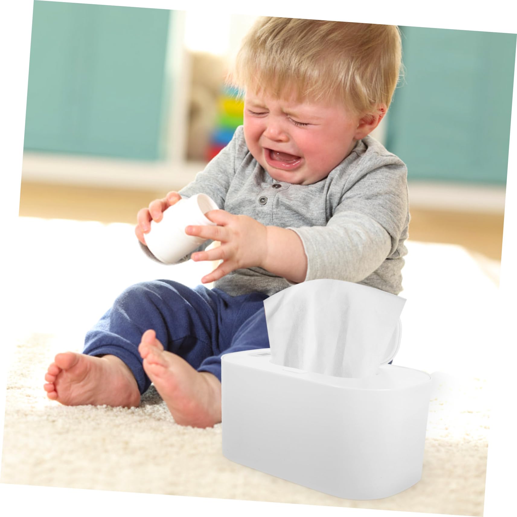 BESTonZON 4 Stück wärmer wischen Babytücher Feuchttücher Auto Papiertücher Baby-Geschenk Wischwärmer für zu Hause Tragbarer Feuchttuchwärmer Wagen Gewebe Thermobox Heizung reisen Abs Weiß