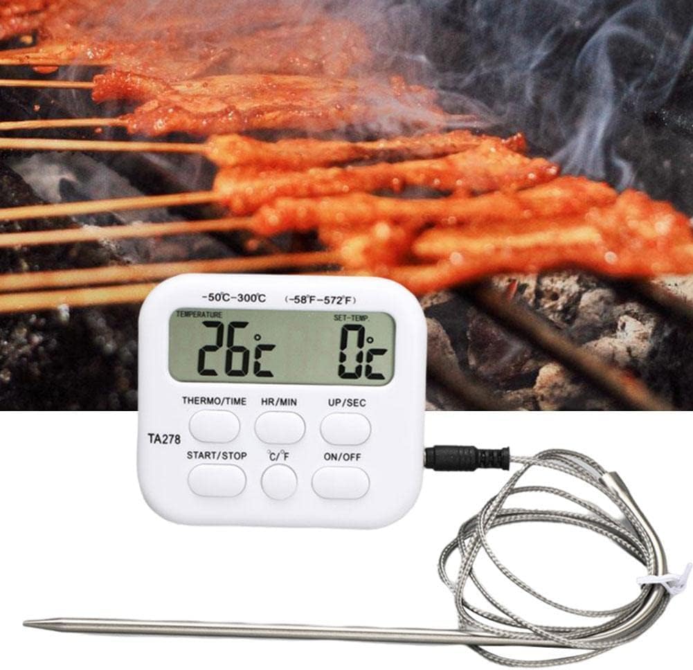 review SHOUD Digital Instant Read Meat Thermometer,Probe Digital Meat Thermometer for Kitchen Camping BBQ,LCD Digital BBQ Grill Thermometer for Food Cooking