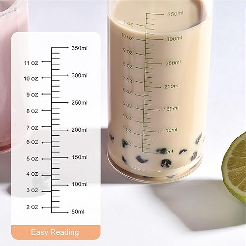 Miniatura 4 de Vaso de vidrio graduado, vaso medidor de vidrio de borosilicato alto para ancianos, principiantes, pérdida de peso, vidrio transparente recto con